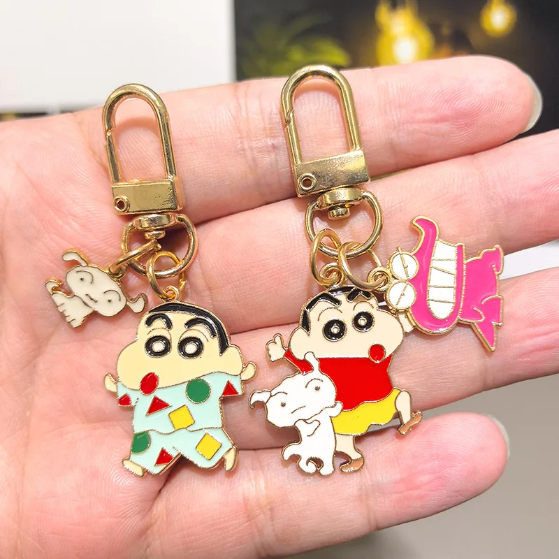 

Alloy Crayon-style Crayon Shinchan Keychain Cartoon Japanese Anime Style Cute Couple's Bag Car Keychain Accessory Toys Anime