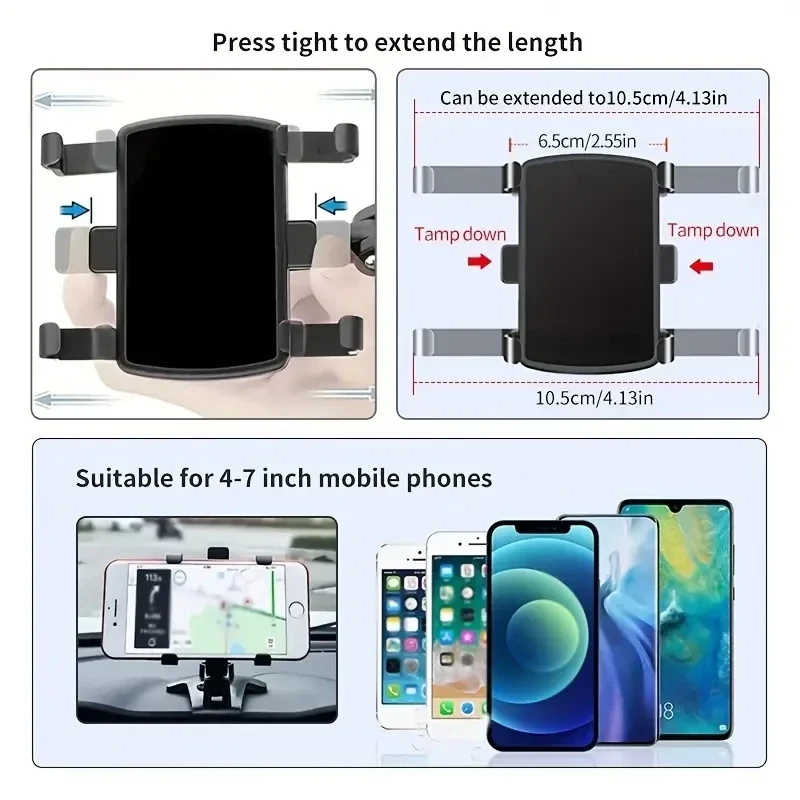 Universal Car Phone Holder Stand Dashboard Car Clip Mount GPS Display Bracket Car Mobile Phone Support For iPhone Samsung Xiaomi