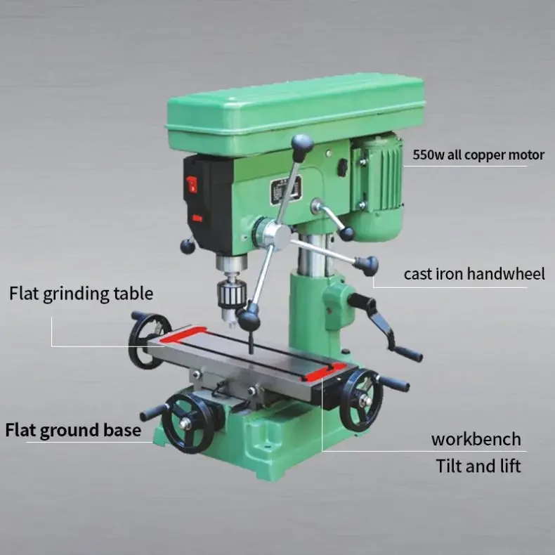 New Release 10 in. Table Drilling Machine ZX7016 Mini Drill Press with with Rortary Table