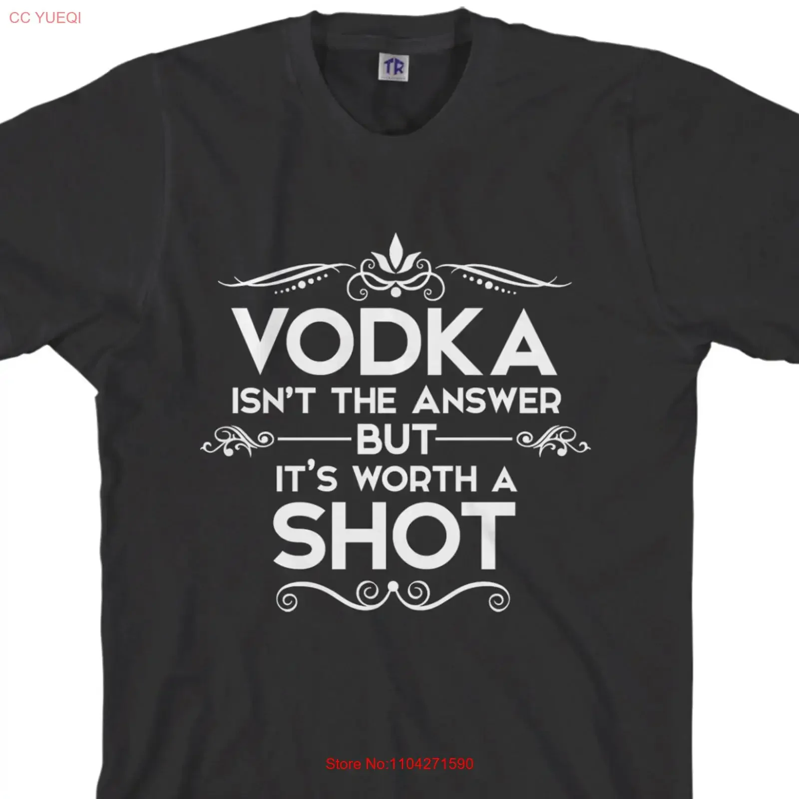 La vodka no es la solución, pero vale la pena probarla, camiseta para hombre, alcohol, licor, fiesta, Happy Hour, bar, cóctel, divertido, para beber, TA_00223