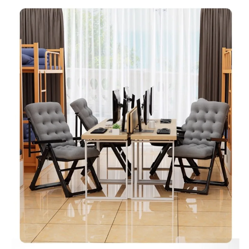 Folding lounge chair, lunch break chair, office dual-use, nap lazy sofa, home dormitory student backrest computer chair