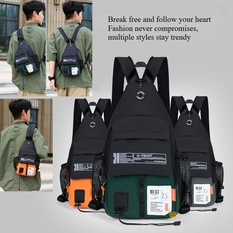 

Мужская нагрудная сумка, новый уличный многофункциональный водостойкий рюкзак большой вместимости на одно плечо, повседневная сумка через плечо