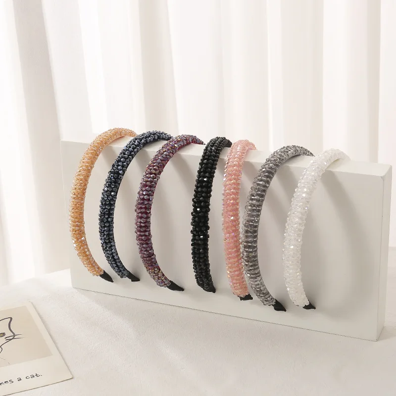 Повязка на голову, 1 шт., милый корейский аксессуар для волос со стразами, удобная посадка, простой элегантный женский подарок