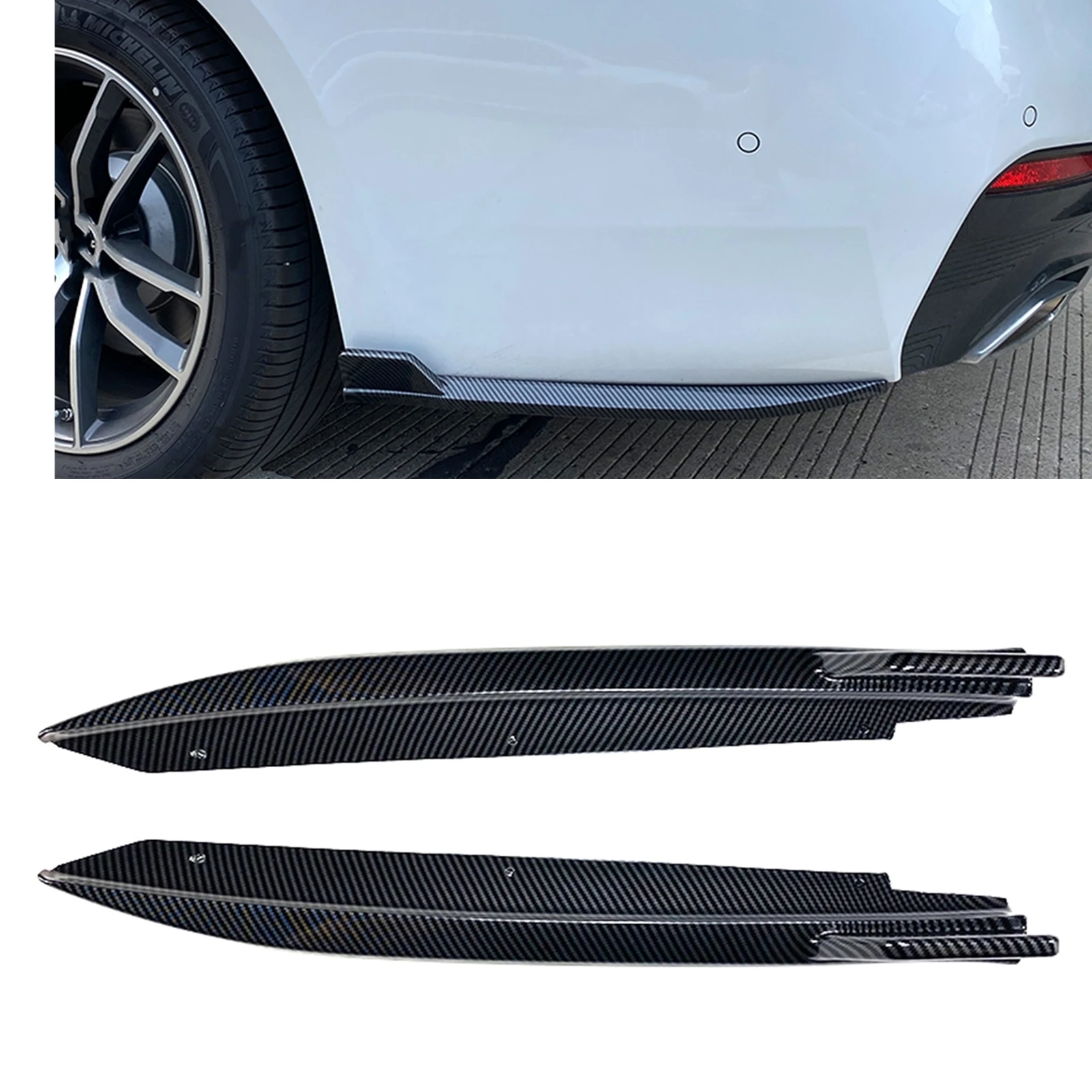 Rear Bumper Side Spoiler Cover For BMW 5 Series G30 M-Tech 525i 530i 540i 2017-2022 Boot Skirt Extension Splitter Corner Trim