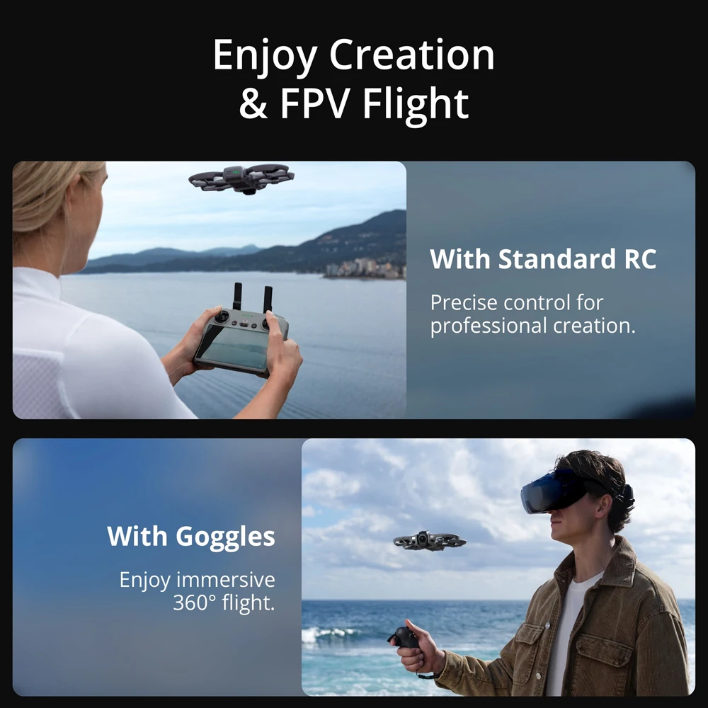 Nuevo Dron DJI Avata 360 con Sensor de 1 Pulgada, Dron Panorámico 8K HDR, Modo de Lente Única 4K, Alcance de 20 km, Transmisión Mejorada 4G FPV 7