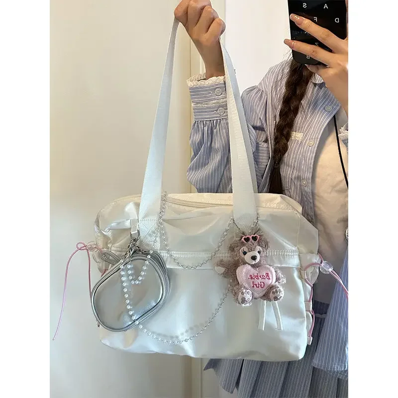 GAINNY Vintage Large Capacity Travel Bag Women Korean Fashion Sports Nylon Shoulder Bag Aesthetic Y2k Harajuku Handbag for Work