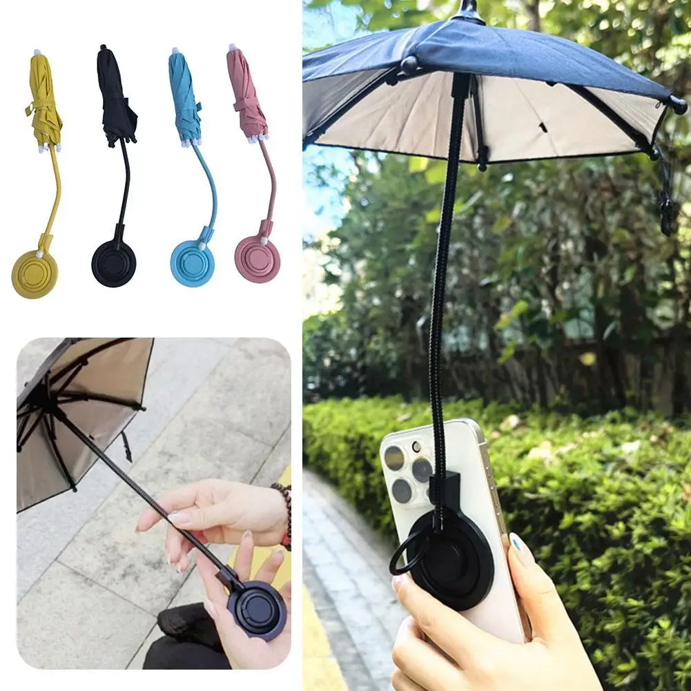 

360° Rotation Adjustable Magnetic Mobile Phone Umbrella Anti-glare Sun Shade Cover Mini Car Bike Motorcycle Accessories