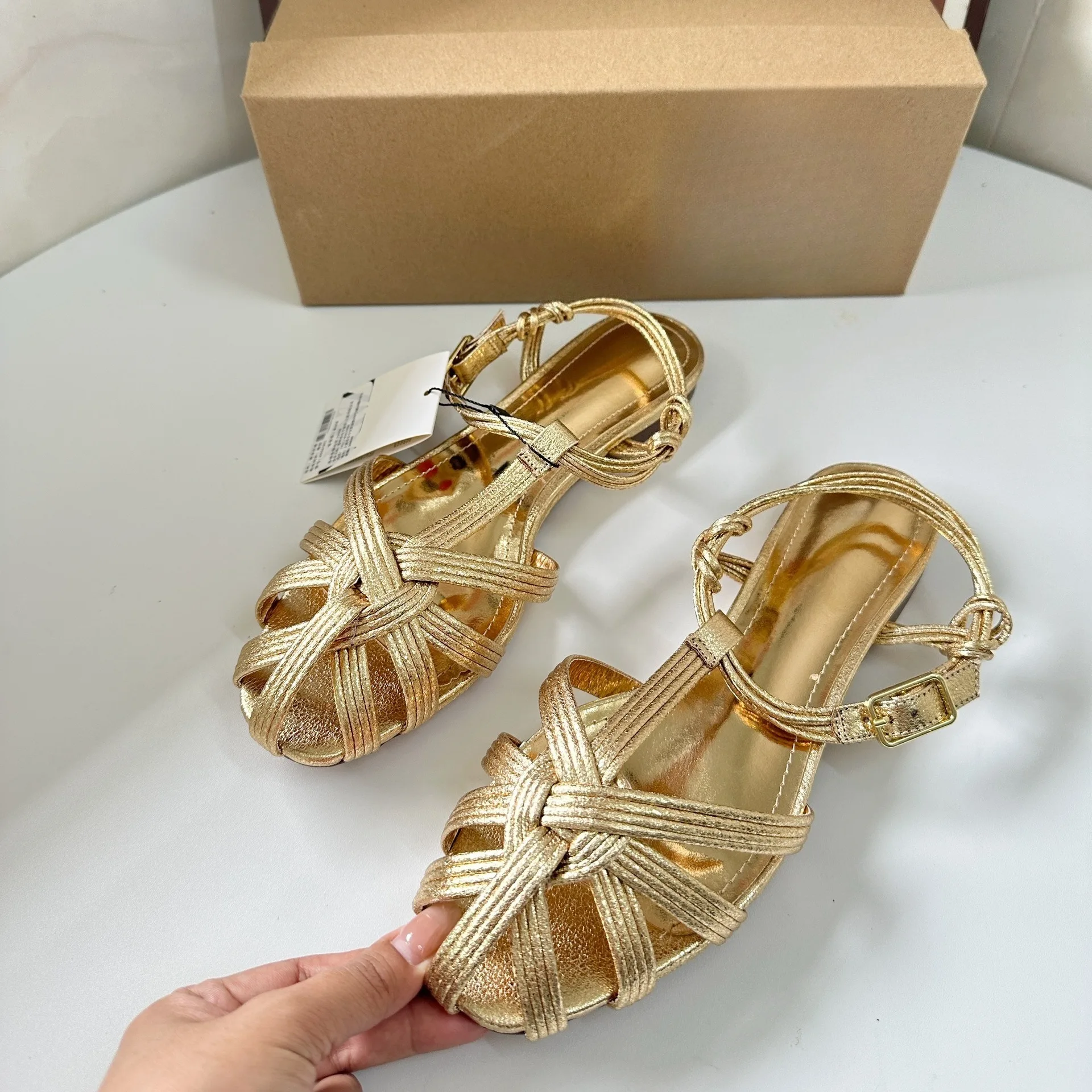 Summer Sandals Women Shoes Sexy Golden Sandals Woman Luxury Gladiator Sandalias Zapatos De Mujer Pantufas Chaussures Femme Ete