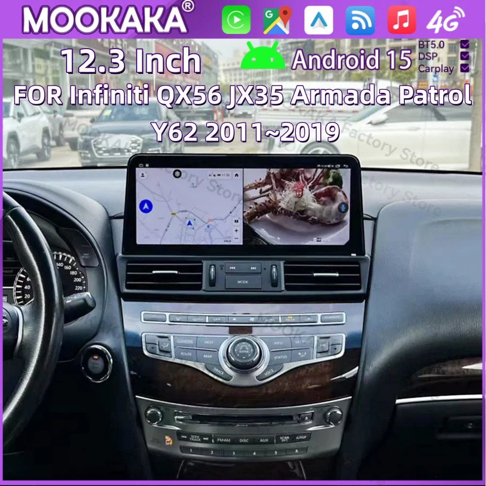 Android Radio For Infiniti QX56 JX35 Armada Patrol Y62 2011~2019 GPS Multimedia Player Navigation Car Stereo Receiver Head Unit