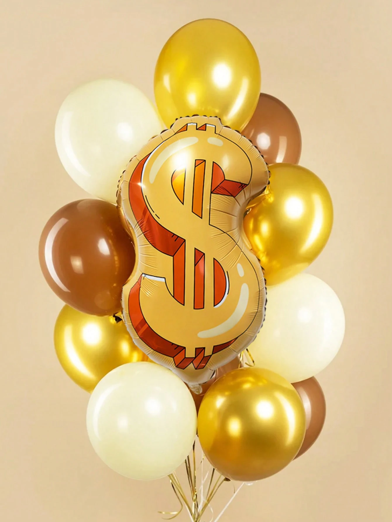 5-piece money and banknote balloon set for birthday party decorations, money-themed parties, casino parties view 5