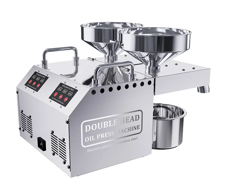 Dual Motors Mini Household Stainless Steel Peanut Oil Press Sunflower Sesame Cold Press Oil Machine Groundnut Oil Extractor