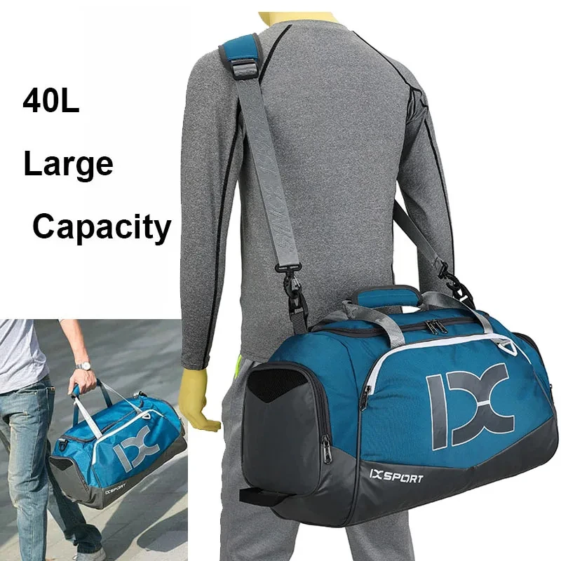 40L Gym Bag Fitness Training Handbag Wet Dry Seperation Yoga Bags with Shoe Pocket Work Out Swimming Packs Travel Shoulder Bag