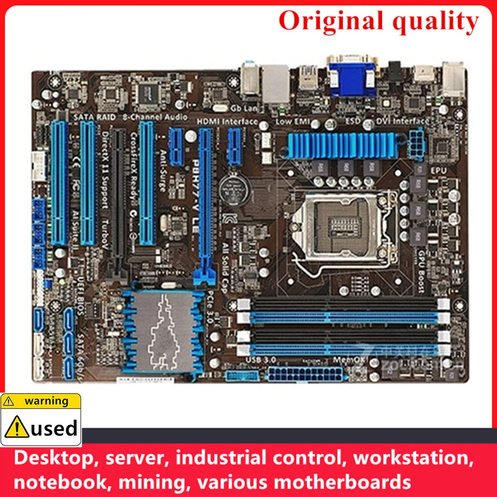 

For P8H77-V LE Motherboards LGA 1155 DDR3 32GB ATX For Intel H77 Desktop Mainboard SATA III USB3.0