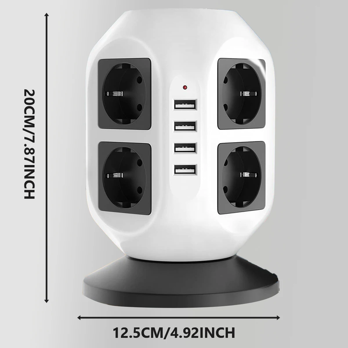 Power Strip Vertical Multiple Electric Plug Adapter 8 Outlets 4USB Port Charging EU 1.8M Extension Cord Surge Protector For Home