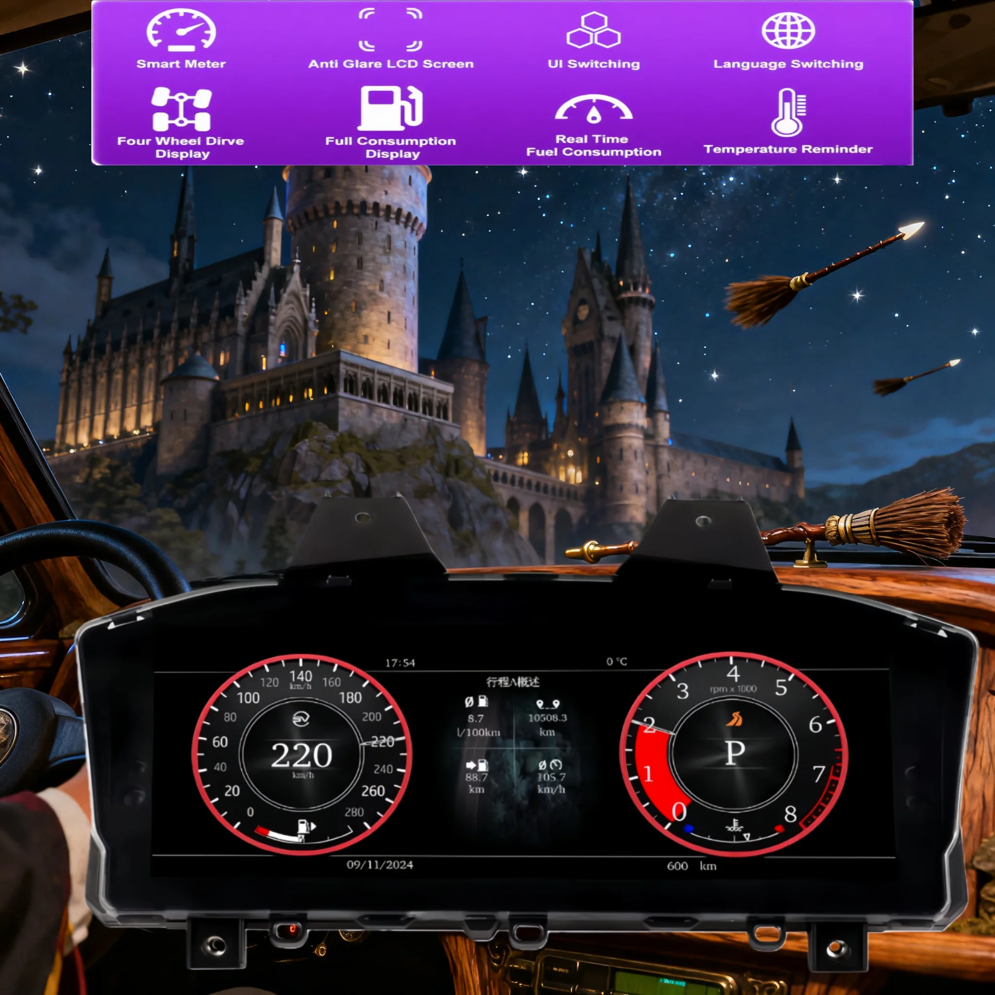 

12,3-дюймовый ЖК-дисплей приборной панели для Land Rover Discovery 5 Range Rover Vogue L405 Sport L494 2014-2021, автомобильная цифровая панель скорости кластера