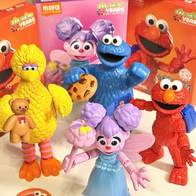 New Brooke Blockman Sesame Street Magical Version Elmo Cookie Monster Big Bird Abby Anime Figures Model Decor Collectable Toys