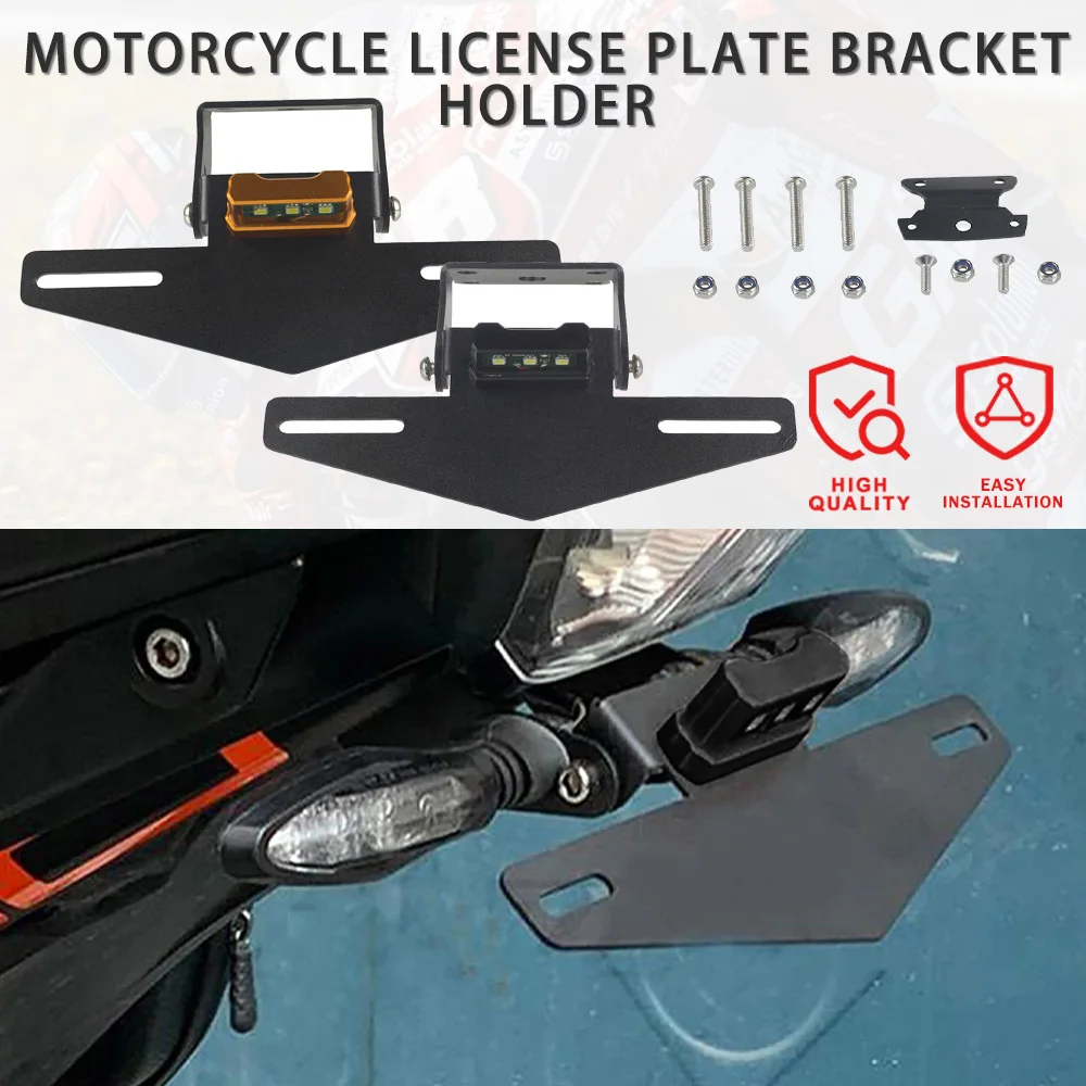 

Для DUEK 125 250 390 RC390 2021, новый светодиодный светильник Duke390, хвостовой аккуратный держатель номерного знака, аксессуары для мотоциклов, задний номерной знак