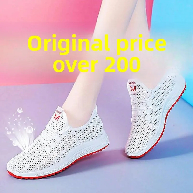 

Breathable Mesh Women's Flats Beijing Style Embroidered Casual Shoes round Toe PVC Outsole Lightweight Comfortable Summer Sne...