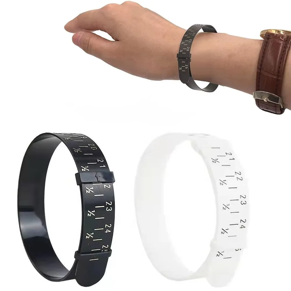 Точный АБС-пластик, измерительный прибор для браслета, размер от 15 до 25 см, черный браслет, измерительная лента, белый инструмент для размера запястья, ювелирные изделия