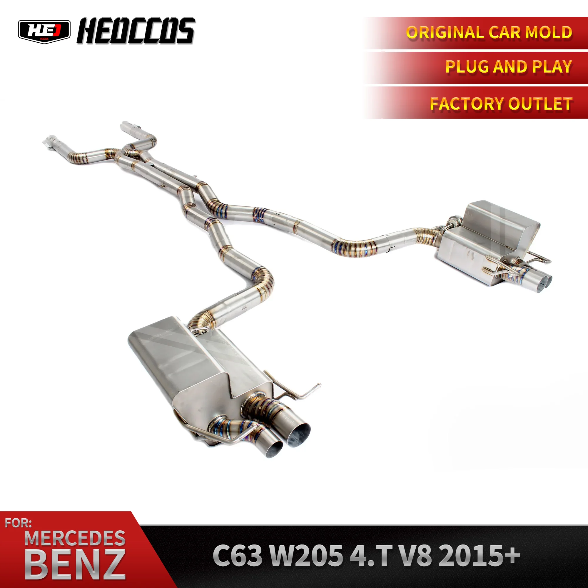 

HEO Titanium Alloy Car Performance Exhaust Catback For Mercedes Benz C63 W205 4.0T V8 Valve Exhaust