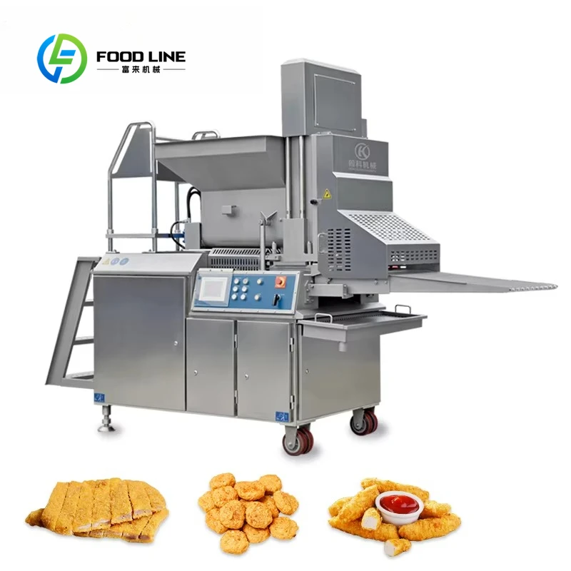 Custom Rotary Drum Flour Coating Machine Touch Control Electric Heating System 304 Stainless Steel Automatic Breader Machine