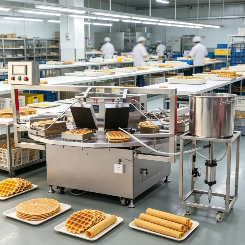 Mini Automatic Thin Crispy Waffle Making Machine Home Business Waffle Biscuit Baking Equipment