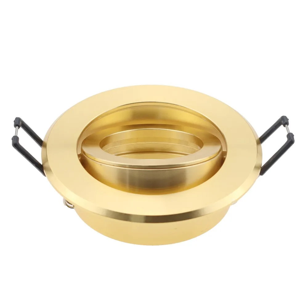 Golden Round LED Down Light Frame Kits, Luminária Spotlight com recorte 65mm, GU10 MR16