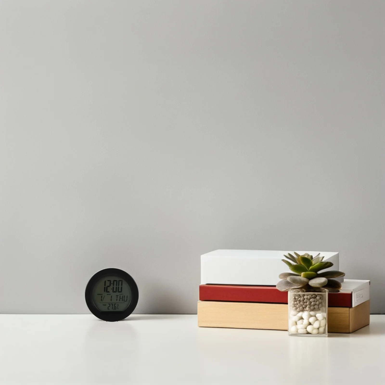 

Solar Car Clock for Automobile Dash Automatic Thermometer Clocks Dashboard