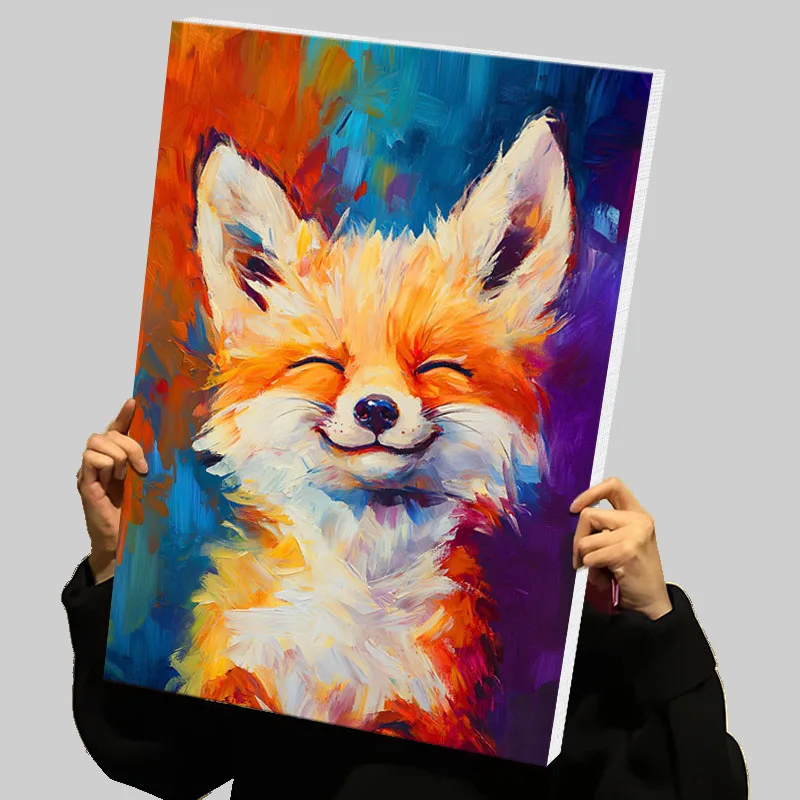 Affiche imprimée de renard mignon, peinture sur toile personnalisée, Art mural, décoration intérieure, peintures décoratives, Photos pour salon