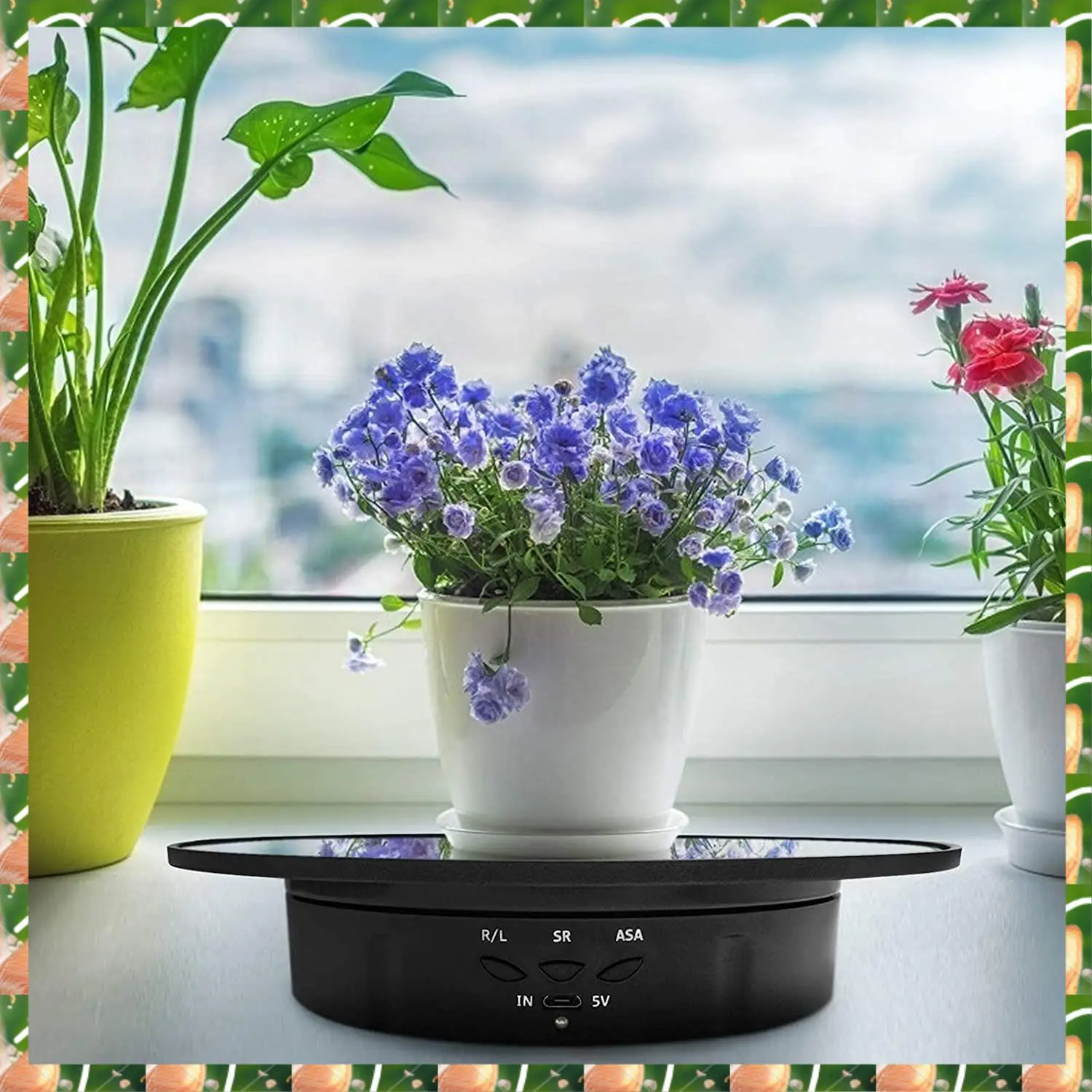 

JAJA Motorized Rotating Display Stand, 7.87Inch,Mirror Covered 360 Degree Turntable Display Stand For Photography