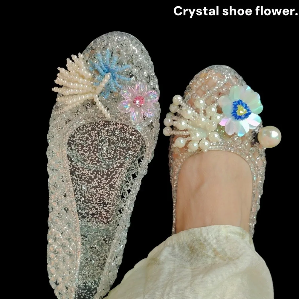 PVC Material Shoe Charms Seaweed Bead Transparent String Shoe Buckle Detachable Hole Design Detachable Accessories