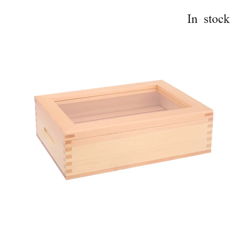 New Sashimi Crisper Box Fish Box Salmon Japanese Style Sashimi Wooden Box with Lid