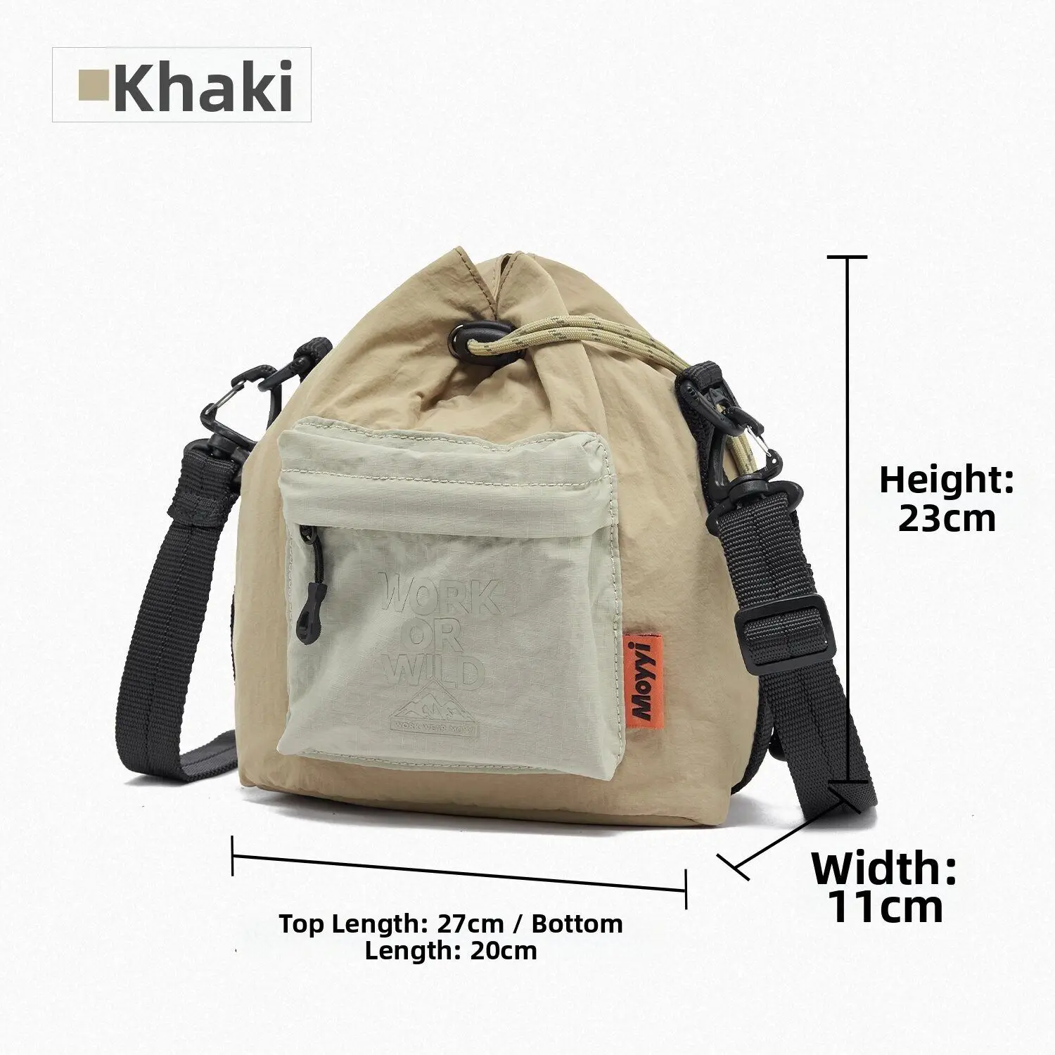 MOYYI Lightweight Mirrorless Camera Bag Outdoor Hiking Casual Drawstring Crossbody Bag With Inner Flannel Fabric Pockets
