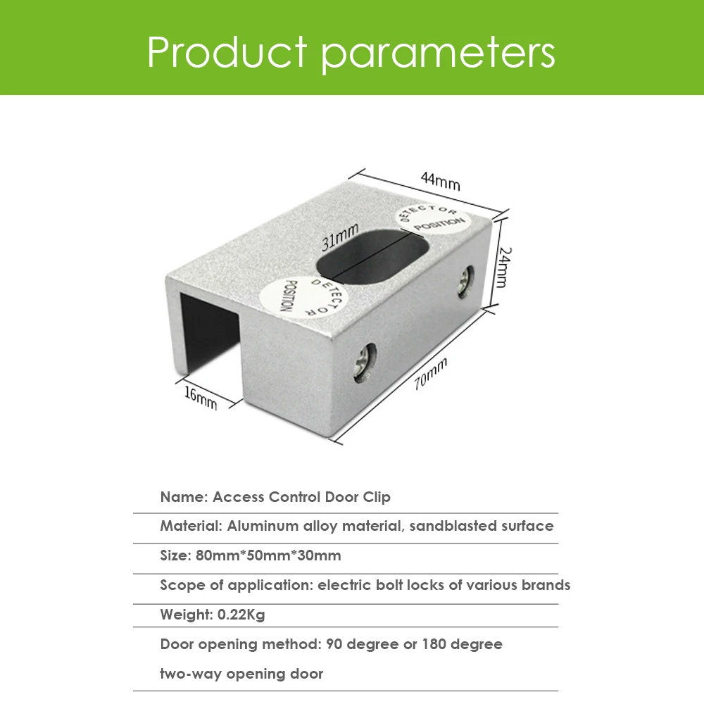 

2pcs/Lot Electric Bolt Lock U Bracket Aluminium Alloy Bracket Mini Bracket For Frameless Glass Door Lock