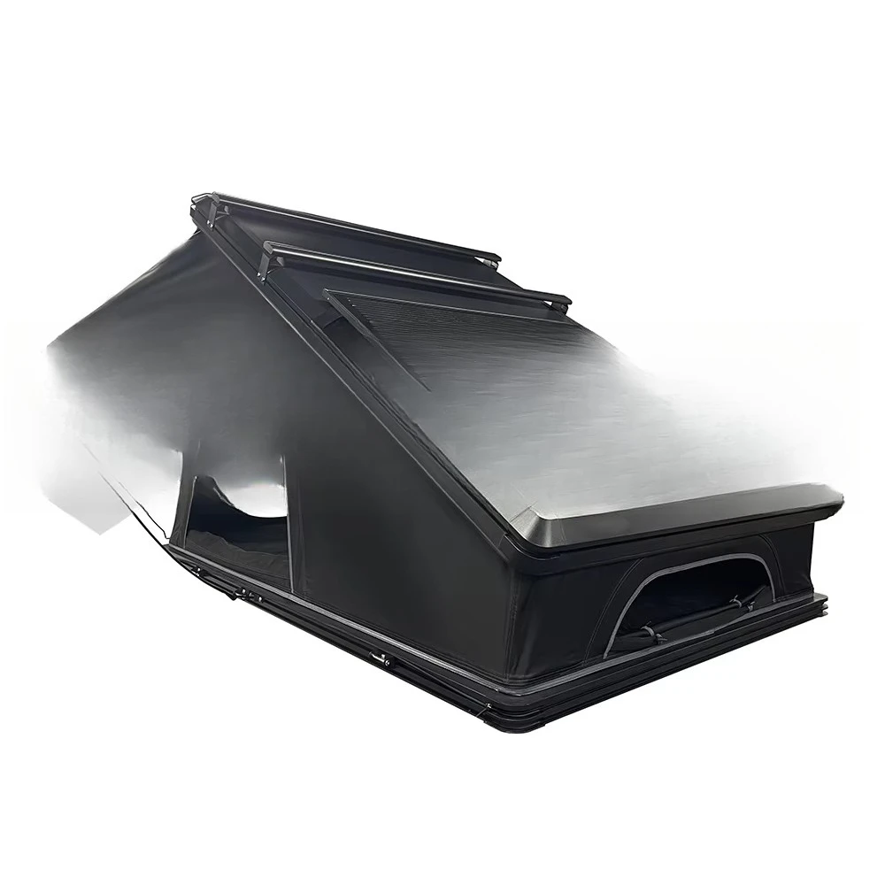 Off-road simple setting aluminum triangle tent car side tent hard shell aluminum roof tent