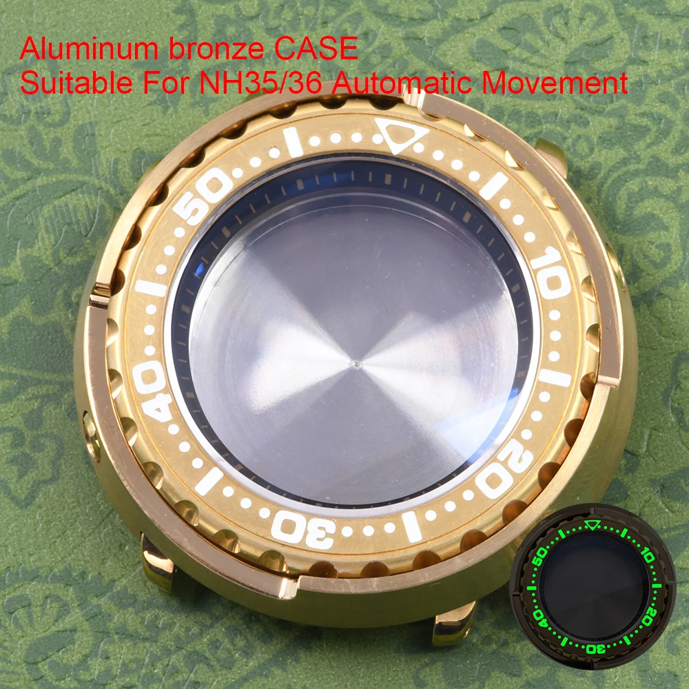 HEIMDALLR Bronze Watch Case for NH35/36 Automatic movement Diving watch case C3 super lume Sapphire glass Tuna CAN case