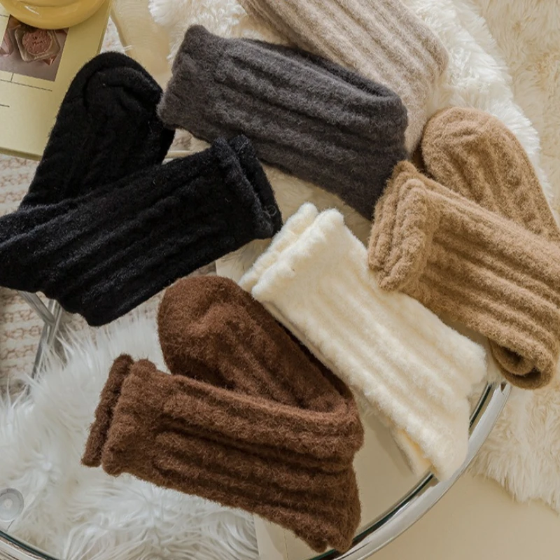 1/6 أزواج من الجوارب النسائية السميكة متعددة الاستخدامات للخريف والشتاء جوارب أنبوبية متوسطة غير رسمية مريحة للنوم جوارب أنبوبية طويلة