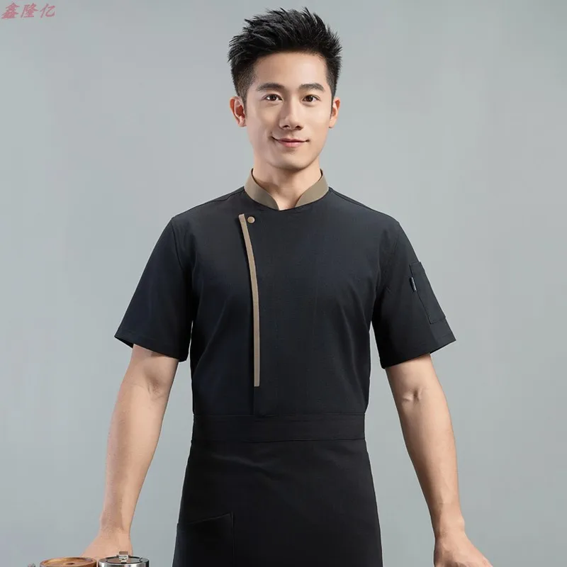 Uniforme de Chef d'hôtel, Restaurant occidental Steakhouse, vêtements de travail d'été à manches courtes, vêtements de Chef de boulanger de cantine