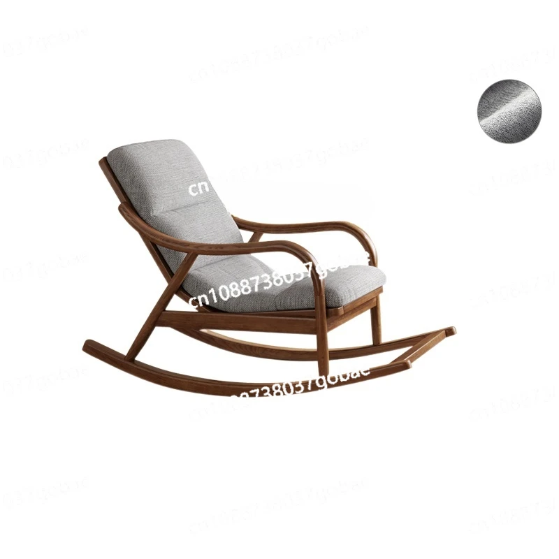 YY Nordic Solid Wood Rocking Chair Leisure Recliner Light Luxury Lazy Sofa Lunch Break Chair