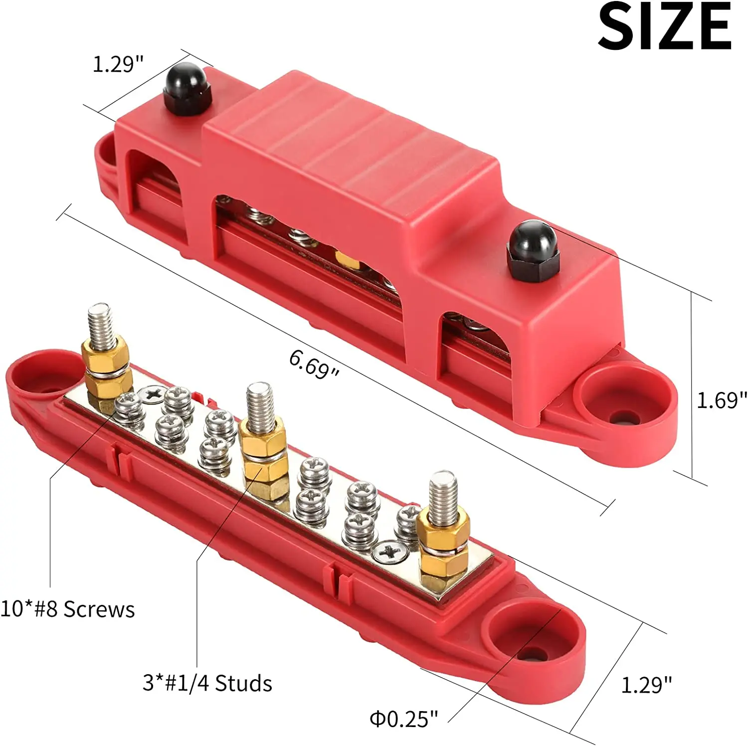 150A 48V DC Automotive and marine brass, zinc alloy 3 x 1/4 