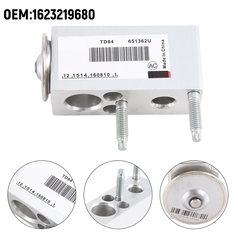 

1 Piece 1623219680 Car AC Air Conditioning Expansion Valve Silver Automotive Supplies For Peugeot 208 2008