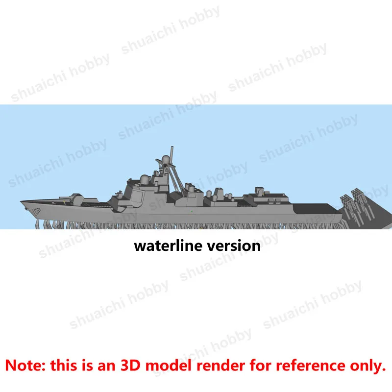 2PCS 1/2000 1500 1250 Scale Type 052DL Tangshan-class Destroyer Model 3D Printed  Full-Hull Waterline Warship for DIY Collection view 6