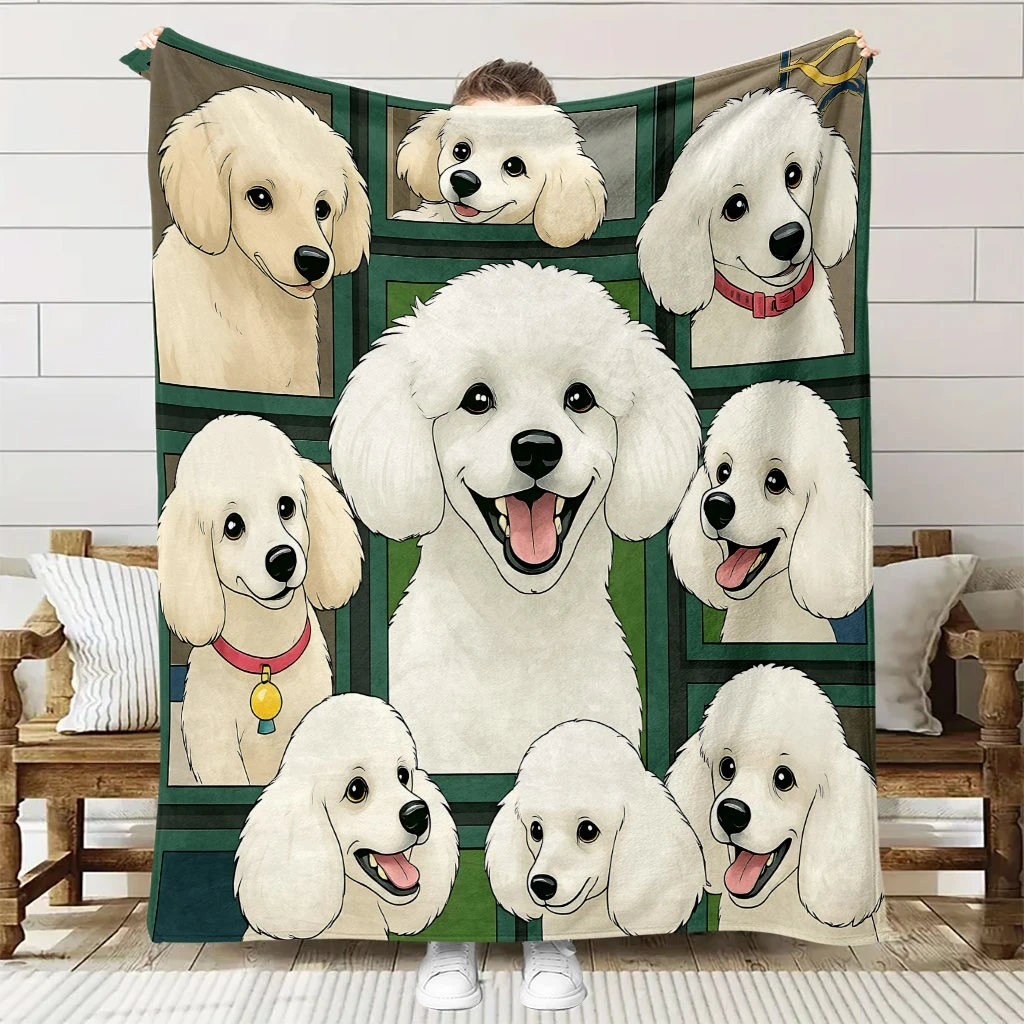 1pc Comfortable Pet Portrait Theme Flannel Blanket | Soft High-Definition Digital Print, Cooling, All-Season Use, Polyester