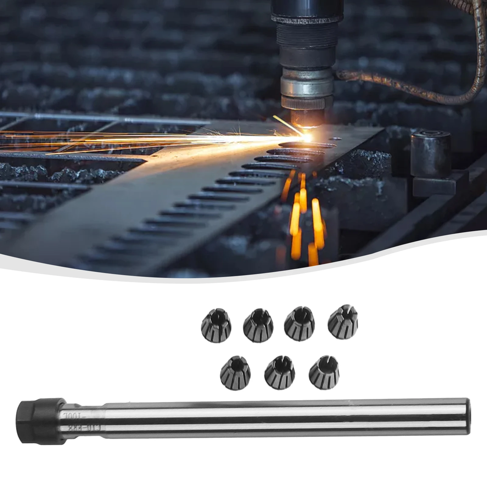 

Цанговый патрон с хвостовиком, прямой сверлильный светильник с ЧПУ, прямой 100 мм, 10 мм, от 2 мм до 5 мм, C10 ER8A, 100 л, фрезерный хвостовик