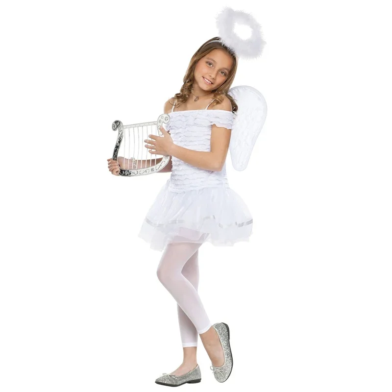 Snailify Halloween Costumes for Kids White Girls Angel costume child carnival party purim cosplay