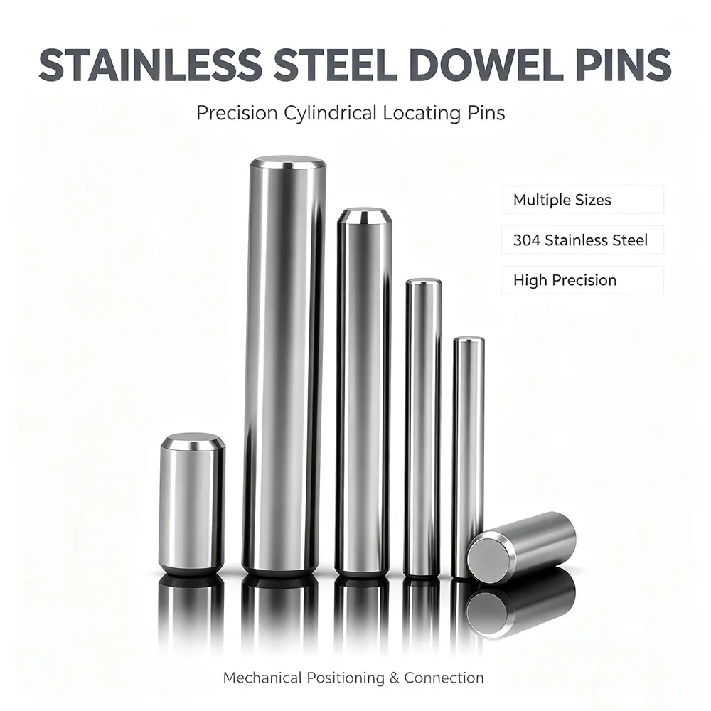 304 Stainless Steel Solid Cylindrical Pin M1.5 M2 M3 M4 M5 M6 M8 M10 Dowel Locating Pin Round Fixing Shaft Rod Hardware Parts
