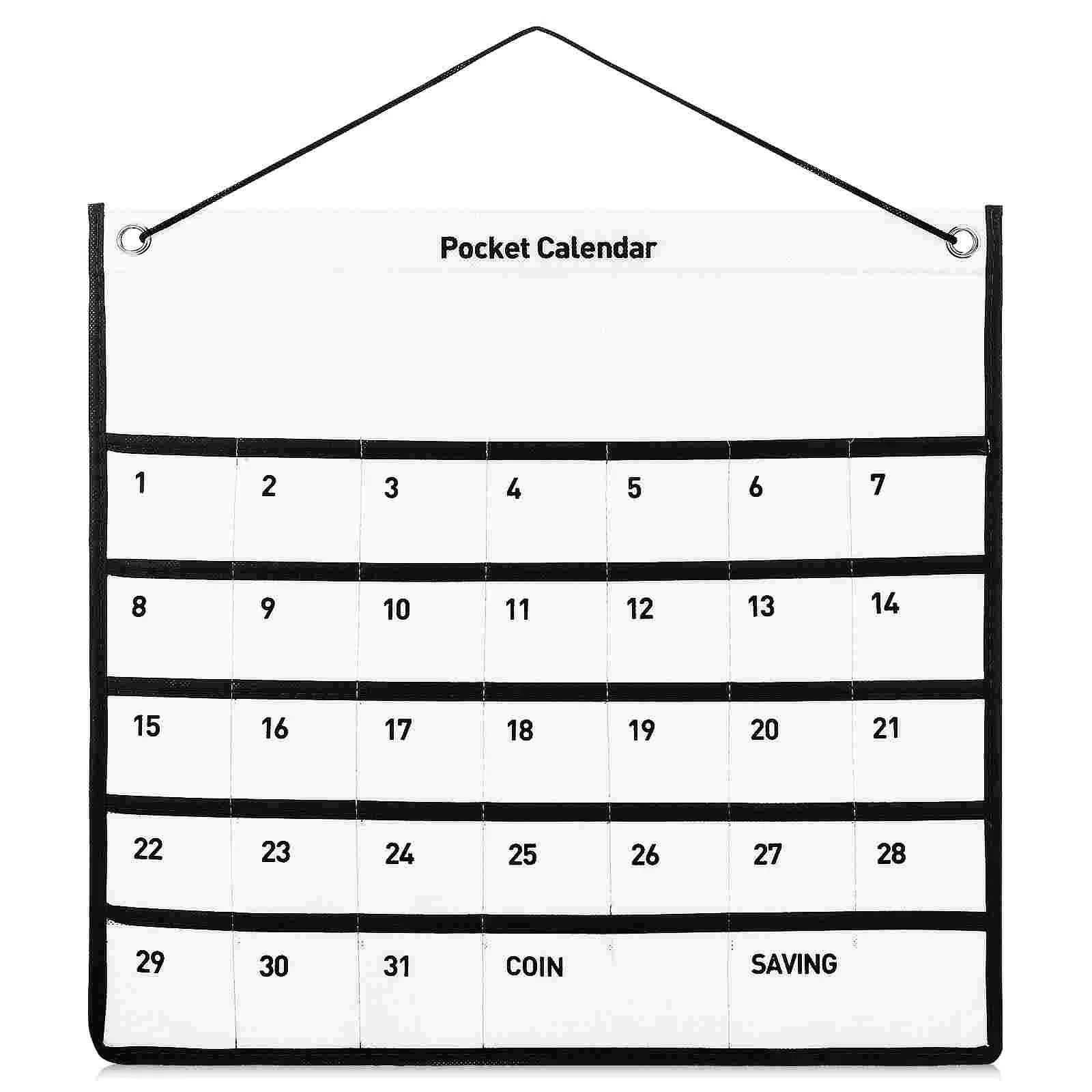 Wall-mounted Calendar Storage Bag Pocket Hanging Handbag Organizer Basket Non-woven Fabric Pouch Child Clear Purse