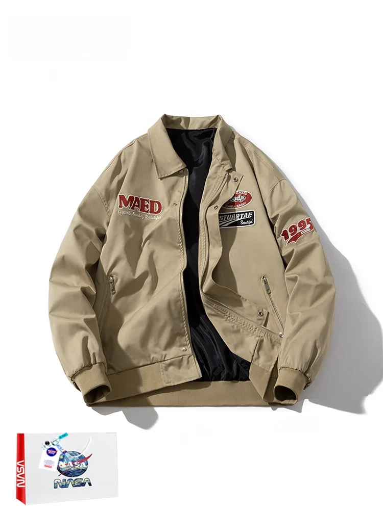 

Loose ex Autumn Winter Baseball Flight Jaet Embroidered Cotton Casual Outerwear for Couples Youth Faion Trend Brand