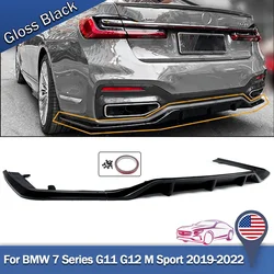 Gloss Black Rear Bumper Diffuser R Style for BMW 7 Series G11 G12 19-22 M Sport