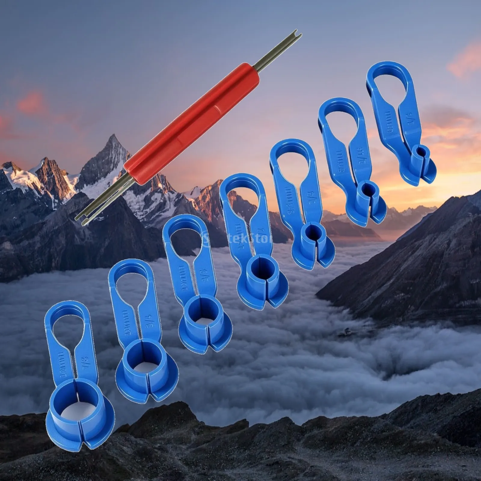 7 Piece Automotive Disconnect Wrench Kit for Fuel Line Removal and Climate Control Service